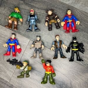 Lot of Superhero and Adventure Imaginext Action Figures Set
